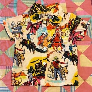 Cowboy Print Kids Shirt